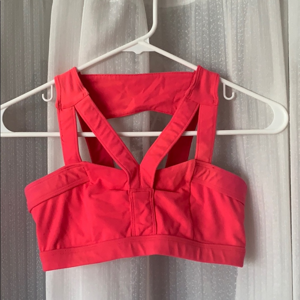 Pink lined sports bra